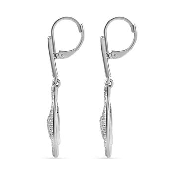 Ohrringe mit Diamantakzenten in Silberton