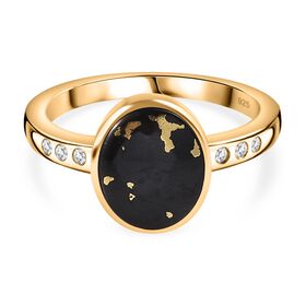 Goldenite und Zirkon Ring - 2,32 ct.