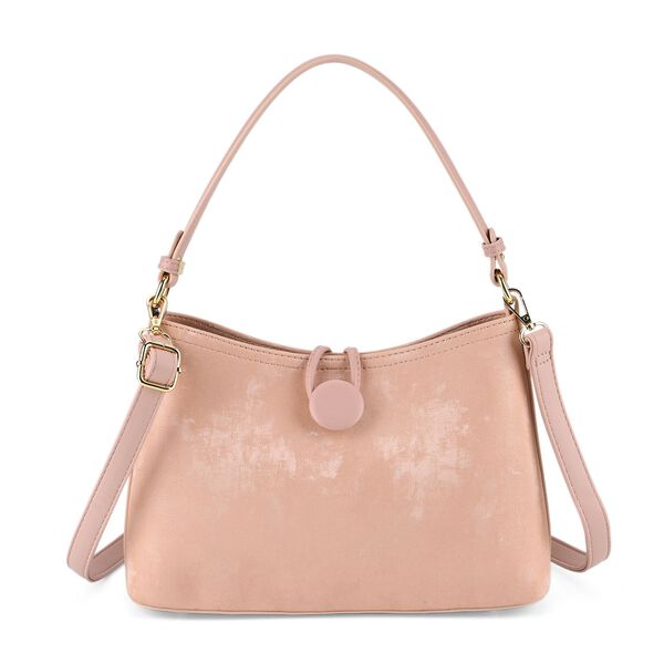 Crossbody Taschen Set 2 teilig mit Rei&szlig;verschlussfach und Innenfach 30 x 12 x 20 cm, Rosa