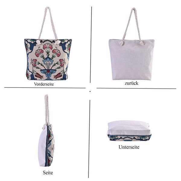 Jacquard gewebte Jute-Tasche, Suzani rot image number 8