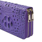 Brieftasche aus 100% echtem Leder mit Kroko-Prägung, Größe 20x5x12 cm, Lila image number 5