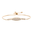 Weißes Zirkonia Bolo-Armband, ca. 15.25 cm, goldfarben ca. 0,20 ct