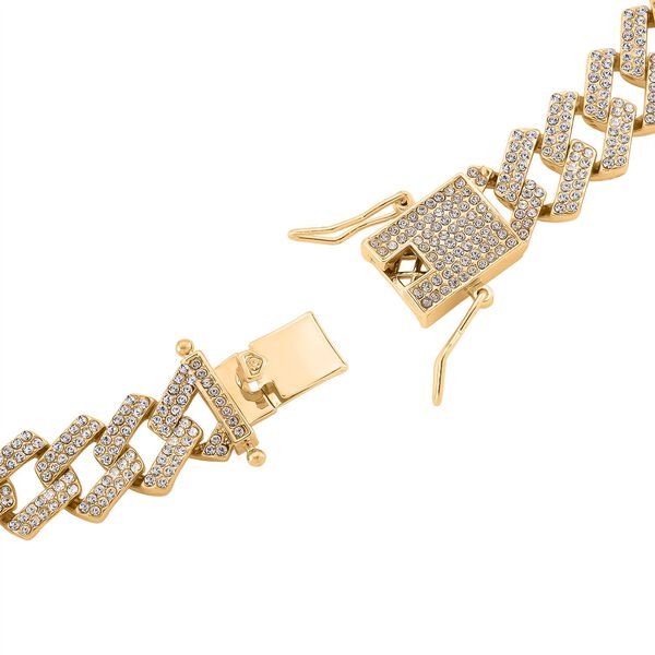 Weißer Kristall Halskette ca. 50 cm Std Gelb image number 5