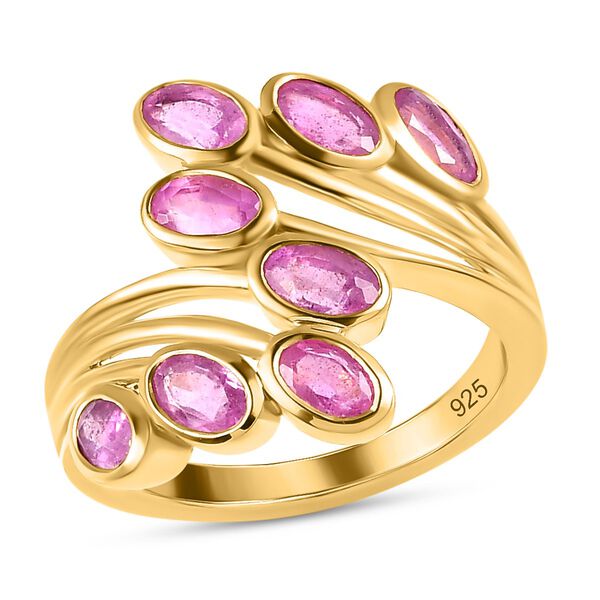 Ilakaka Rosa Saphir (Fissure gefüllt) Ring, 925 Silber vergoldet (Größe 20.00) ca. 3.11 ct image number 4