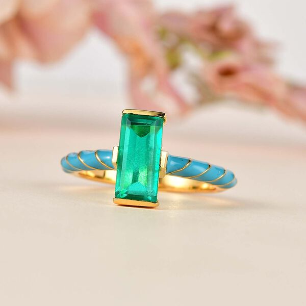 Smaragd Triplett Quarz Ring - 1,84 ct. image number 2