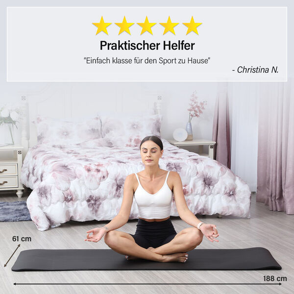 SOUL SMART - NBR Yoga-Matte, schwarz image number 2