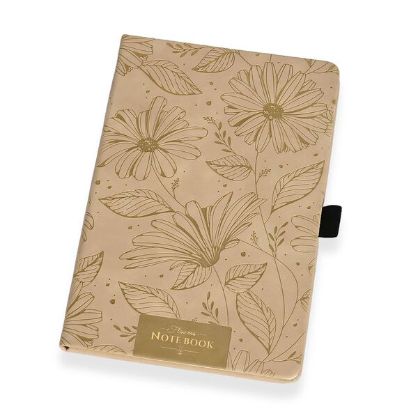 Premium Set; Notizbuch und Taschentagebuch mit geschnitztem, samtigem Hardcover und Kugelschreiber, Beige image number 7