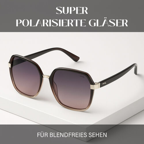 Sole & Luce - Transparente Polarisierende Sonnenbrillen, Gold und Hellbraun image number 1
