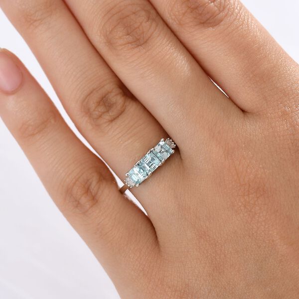 D'Joy blauer Zirkon und Diamant Ring - 1,63 ct. image number 3