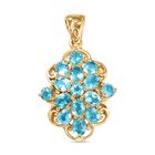 D'Joy Betroka Blauer Apatit Anh&auml;nger 925 Silber 750 Gelb Vergoldet ca. 2.57 ct