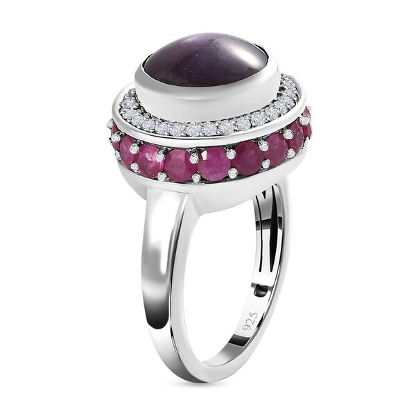Sternrubin, afrikanischer Rubin und Zirkon-Ring - 9,47 ct. image number 5