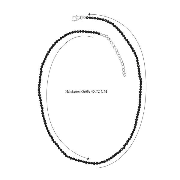 D'Joy schwarze Spinell 45+5cm Halskette - 30 ct. image number 6