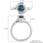 London Blau Topas und Zirkon Bypass Ring 925 Silber platiniert  ca. 1,29 ct image number 6
