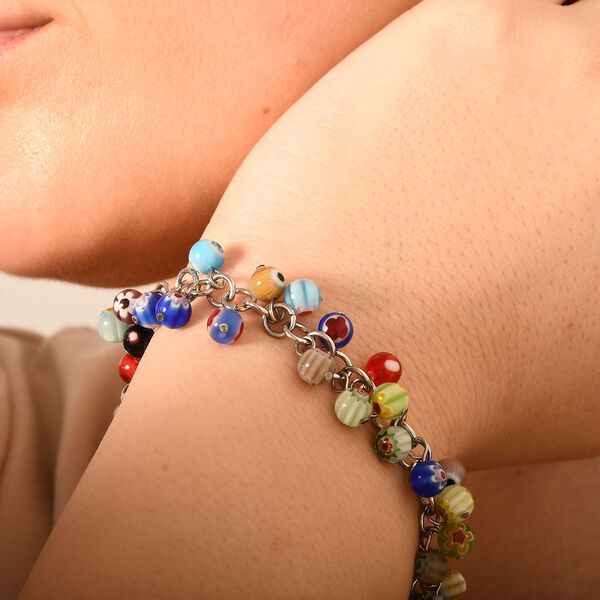 Mehrfarbiges Armband im Murano-Stil, 23cm image number 7