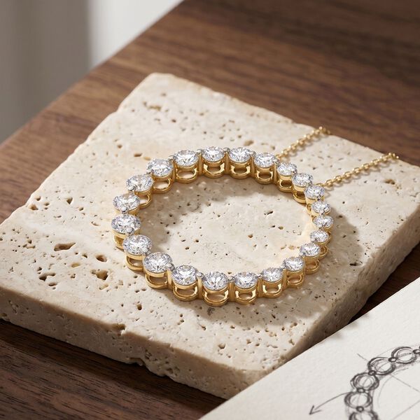 LUXURIANT DIAMOND - Lab Grown Diamant SI-GH Anh&auml;nger mit Kette, ca. 50 cm 925 Silber 750 Gelbgold vermeil ca. 2.99 ct image number 2