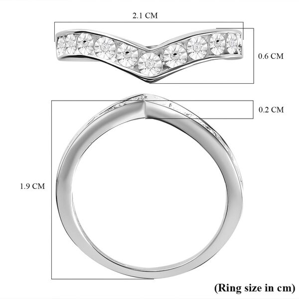 Wishbone Diamond Ring, 925 Silber platiniert image number 7
