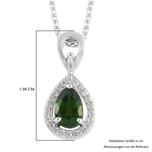 Nat&uuml;rlicher Chromdiopsid und Zirkon-Anh&auml;nger mit Kette, 45 cm - 0,81 ct. image number 6