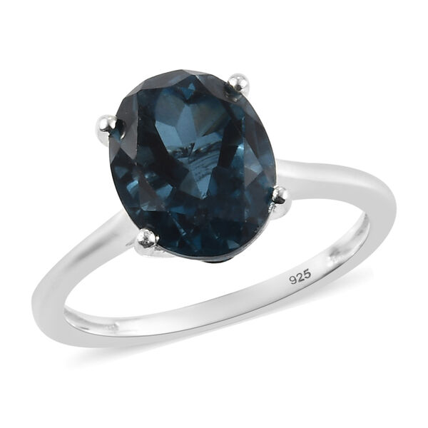Indicolite Triplett Quarz-Ring, 925 Silber  ca. 3,15 ct image number 4