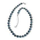 Blaugrüner Fluorit Halskette ca. 45 cm 925 Silber rhodiniert ca. 220,00 ct.