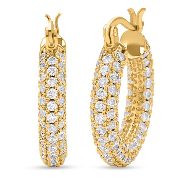 Wei&szlig;e Zirkonia-Creolen, Messing ca. 15,00 ct