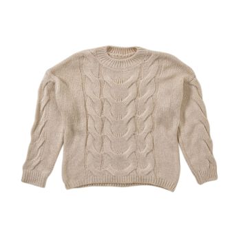 LA MAREY - Crewneck Pullover, S-L, Beige