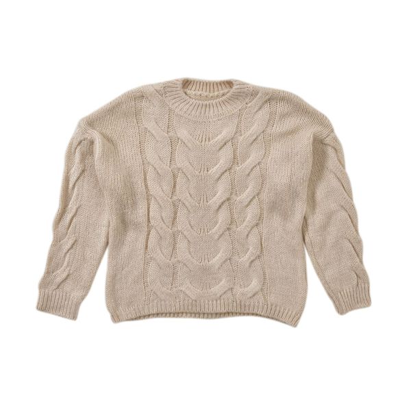LA MAREY - Crewneck Pullover, S-L, Beige