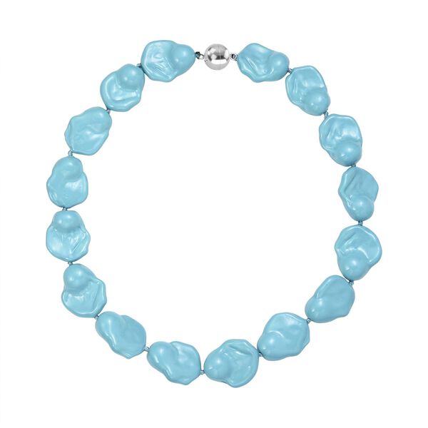 Sleeping Beauty t&uuml;rkisfarbene Fancy Muschelkernperle 50cm Halskette image number 4