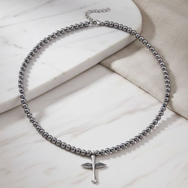 Terahertz Halskette ca. 18 cm + 5 cm Extender, 316L Edelstahl ca. 85,00 ct. image number 1