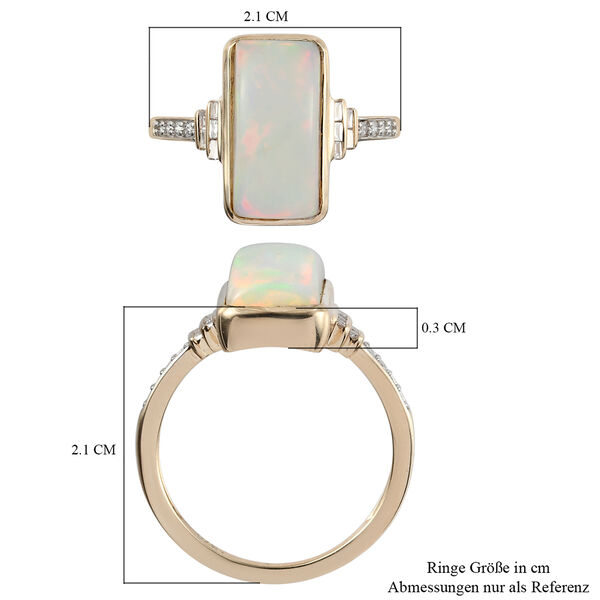 Nat&uuml;rlicher &Auml;thiopischer Opal und Diamant I2-I3 G-H Ring 375 Gelbgold rhodiniert  ca. 2,65 ct image number 7