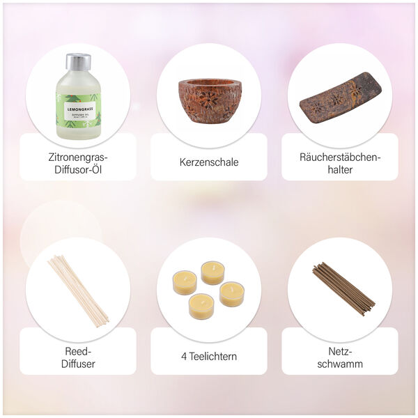 Aromatisches Duft Diffusor Set, Duft - Lemon Grass image number 8