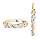 2er Set - Moissanit Anhänger und Ring, 925 Silber vergoldet, Größe (17.00), ca. 2,26 ct.