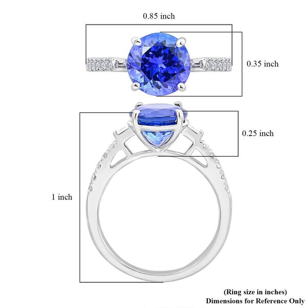 RHAPSODY zertifiziert und geprüft AAAA Tansanit und Diamant Ring in 950 Platin - 3,51 ct. image number 4