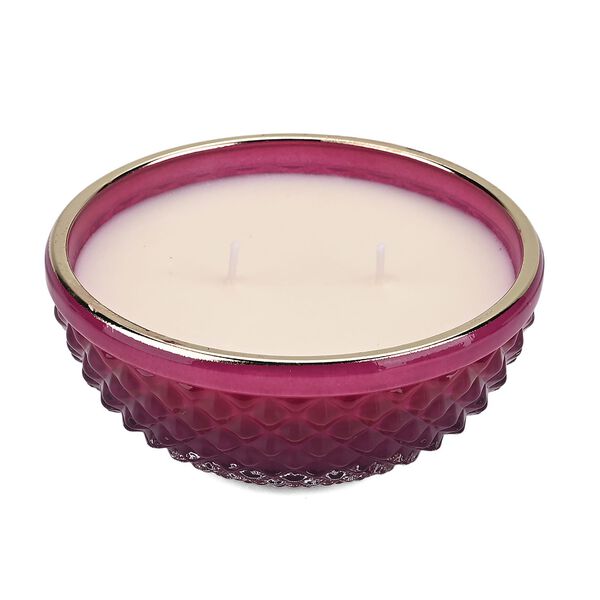 LIVMORE - Duftkerze im dekorativen Glas, Tabak und Oudh, 36 Std. Brenndauer, Purpurrot image number 3