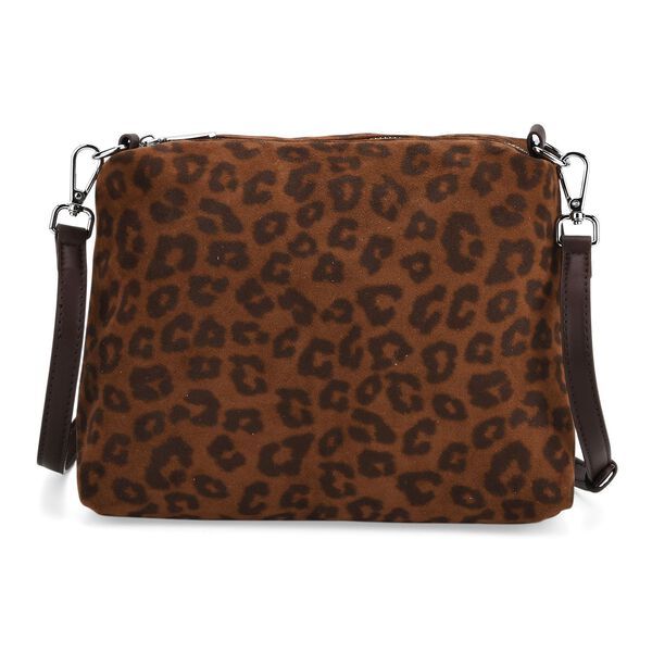 2er-Set Echtleder-Taschen, Shopper und Umhängetasche mit trendigem Leopardenmuster, Dunkelkaffee image number 6