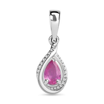 Ilakaka Rosa Saphir (Fissure gef&uuml;llt) Anh&auml;nger 925 Silber ca. 0,55 ct.