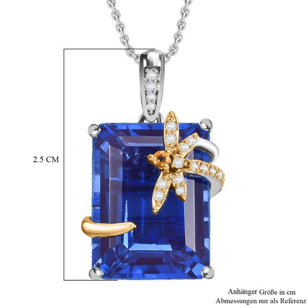 GP Trionfo Kollektion- Tansanit-Farbe Quarz, Citrin, Zirkon und Kanchanaburi blauer Saphir-Anh&auml;nger mit 50cm Kette - 12,35 ct. image number 6