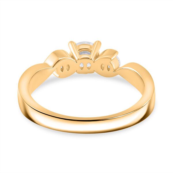 Moissanit Ring, 925 Silber Gelbgold Vermeil - 0,72 ct. image number 9
