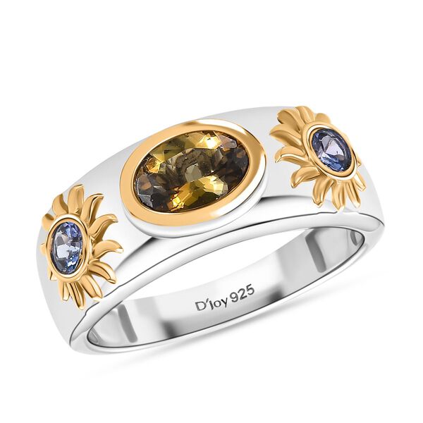 D'Joy nat&uuml;rlicher goldener Tansanit und Tansanit zweifarbiger Ring - 1 ct. image number 4