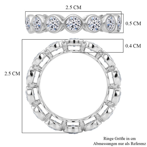LUXURIANT DIAMOND - Lab Grown Diamant SI-GH SGL zertifiziert Ring 925 Silber Rhodiniert (Gr&ouml;&szlig;e 17.00) ca. 3.00 ct image number 5
