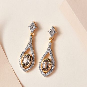 AAA Turkizit und Zirkon Ohrringe - 2,89 ct.