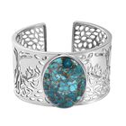 Blaues Türkis Armreif ca. 19 cm Messing  ca. 88.33 ct