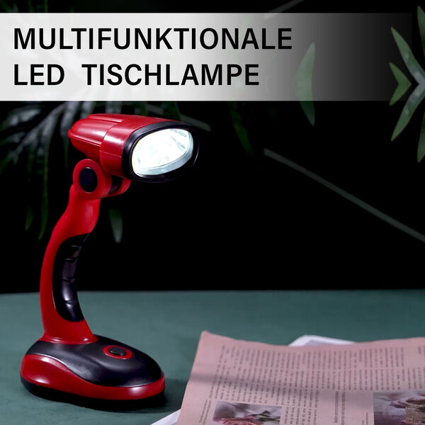 Multifunktionale LED Tischlampe, Rot image number 4