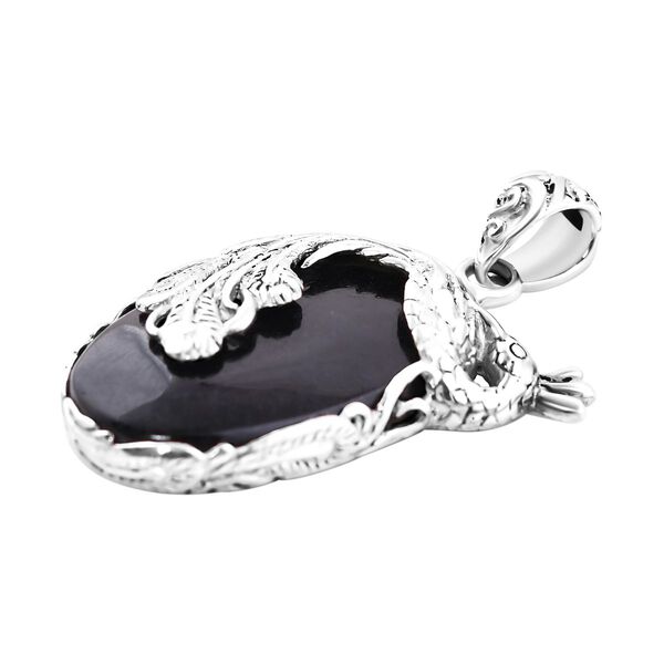 Schwarze Jade Anh&auml;nger 925 Silber ca. 45,00 ct. image number 3