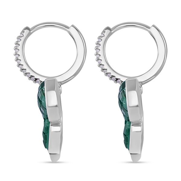 Grüne und weiße Zirkonia Ohrhänger image number 4