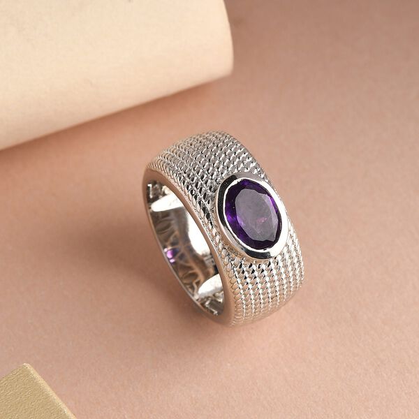 Afrikanischer Amethyst-Solit&auml;r-Ring in Silberton, 0,94 ct. image number 2