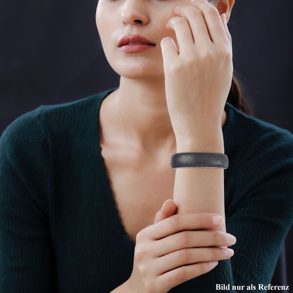 Schwarzer Spinell Armreif ca. 19 cm 925 Silber Zweifarbige Beschichtung ca. 9,06 ct. image number 3