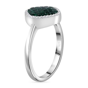 Gr&uuml;ner und wei&szlig;er Zirkonia Halo Ring
