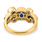 Fissure gefüllt blauer Saphir Ring 925 Silber 585 Vergoldet image number 5