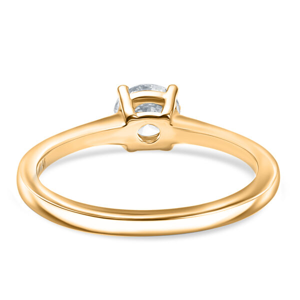 LUXURIANT DIAMOND - Lab Grown Diamant VS-EF SGL zertifiziert Ring, 925 Silber 750 Gelbgold Vermeil (Größe 18.00) ca. 0.50 ct image number 5