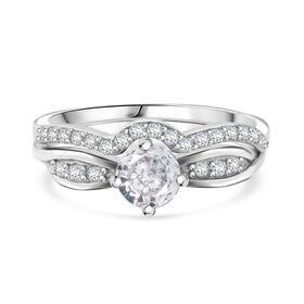 LUSTRO STELLA - Weißer Zirkonia Ring 925 Silber rhodiniert (Größe 20.00)